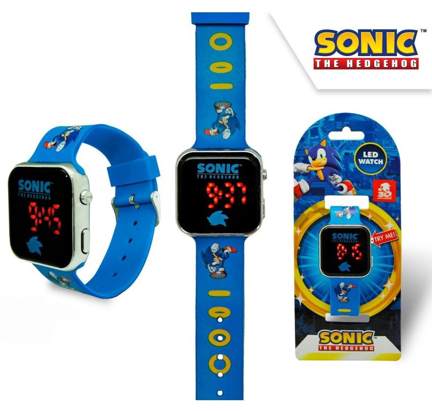 Sonic, a sündisznó Gold Rings digitális LED karóra
