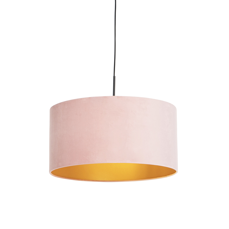 Lógó lámpa velúr árnyalatú rózsaszínrel, arany 50 cm - Kombinált