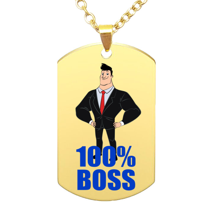 100% Boss medál lánccal, választható több formában és színben