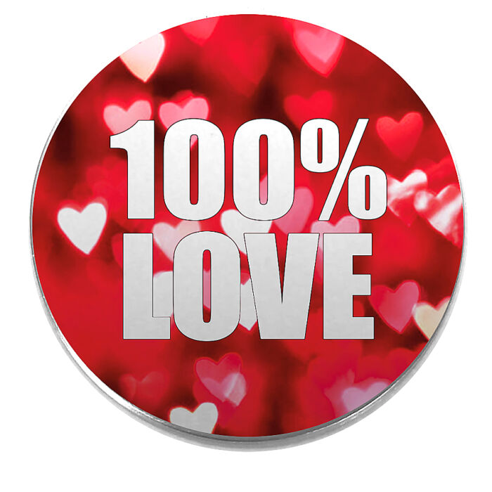 100% Love kitűző