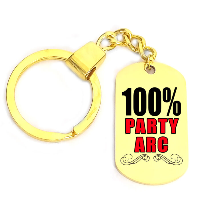 100% Party Arc kulcstartó, választható több formában és színben