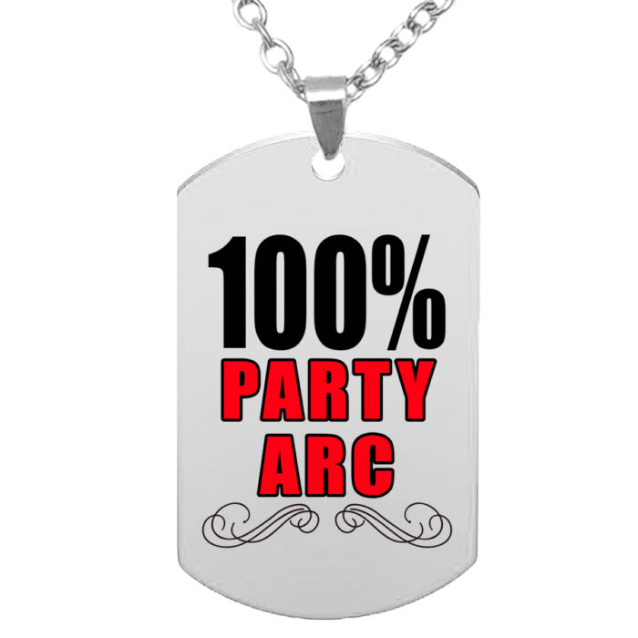 100% Party Arc medál lánccal, választható több formában és színben