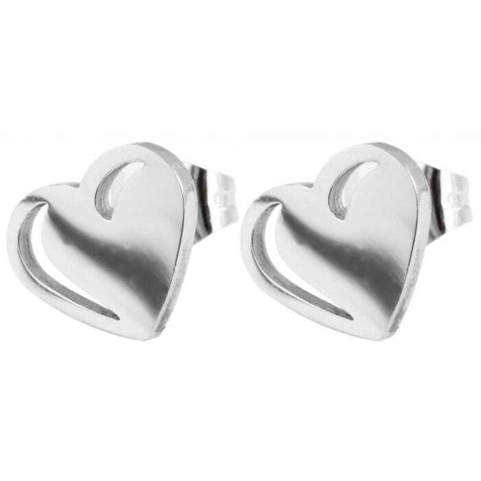Akzent márkájú acél Szív fülbevaló, ezüst színű (0,9 cm)