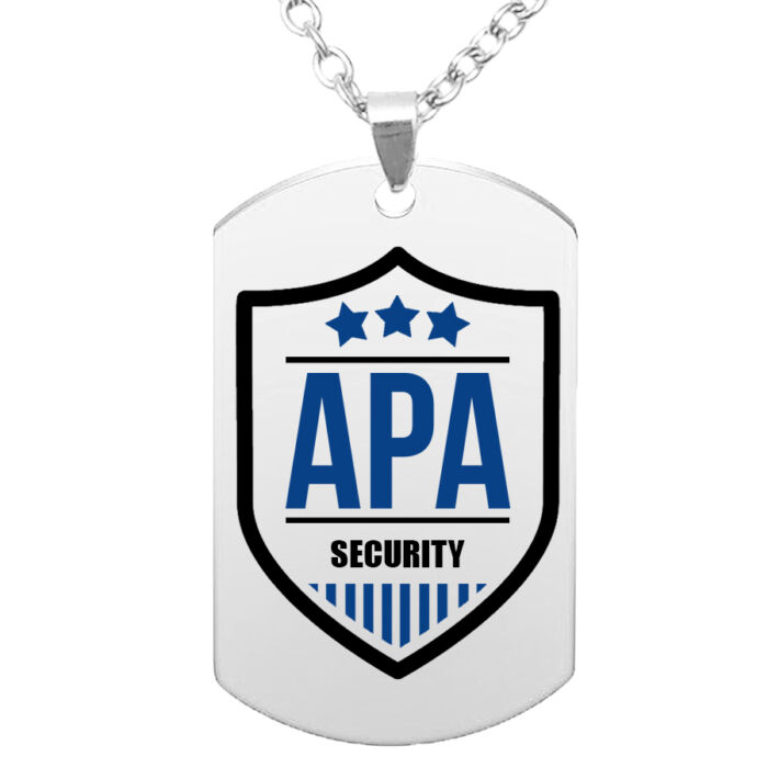 APA Security  – medál több formában, lánccal vagy kulcstartóval