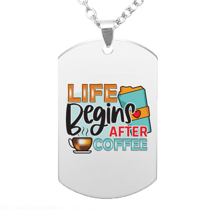 Az Élet a Kávé után kezdődik medál lánccal, választható több színben