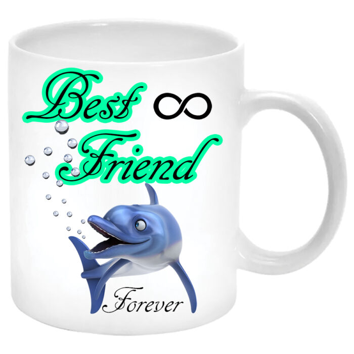 Best Friend (Legjobb barát) delfines Bögre (másik oldalra saját fotó és felirat kérhető)