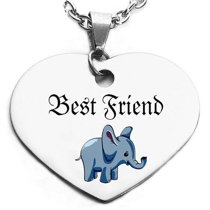 Best Friend (legjobb barát) elefántos szív medál láncra, vagy kulcstartóra  (többféle)