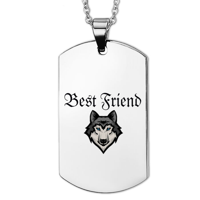 Best Friend (legjobb barát) farkasfejes medál láncra, vagy kulcstartóra (többféle)