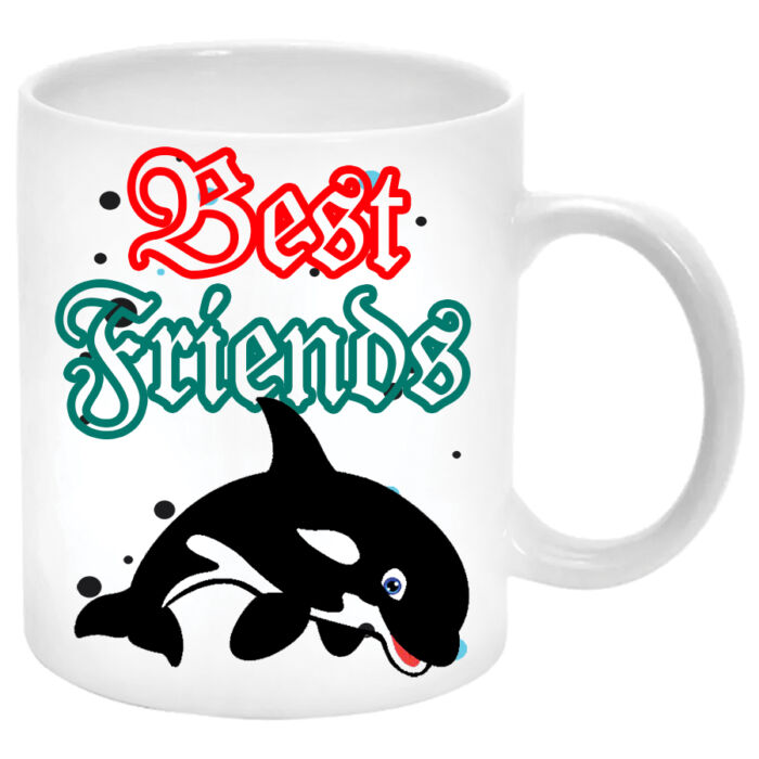 Best Friend (Legjobb barát) kardszárnyú delfines Bögre (másik oldalra saját fotó és felirat kérhető)