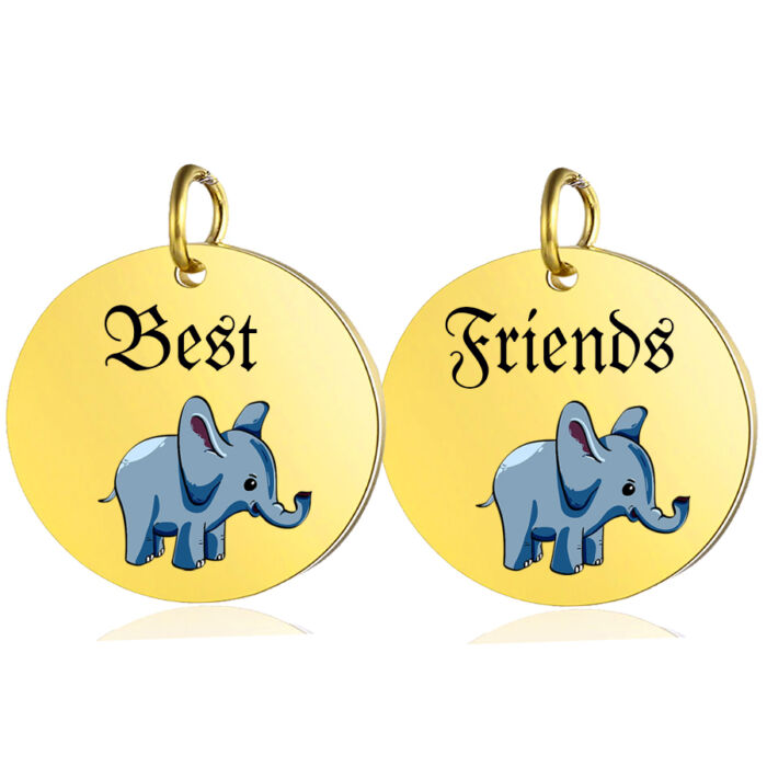 Best Friends elefántos páros medál láncra, vagy kulcstartóra  (többféle)