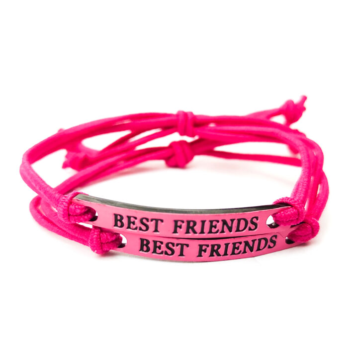 Best Friends (Legjobb Barátok) páros szövet karkötő, magenta