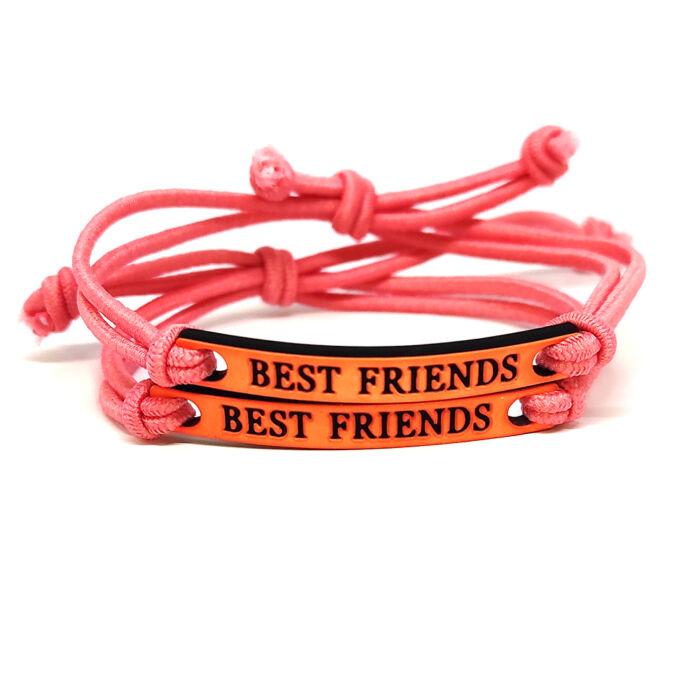 Best Friends (Legjobb Barátok) páros szövet karkötő, mályva