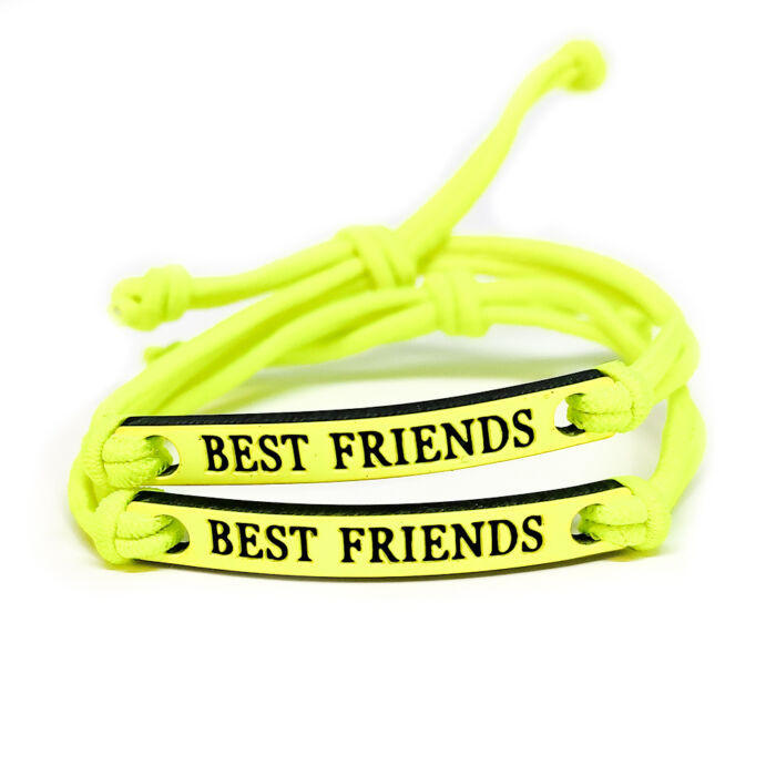 Best Friends (Legjobb Barátok) páros szövet karkötő, sárga