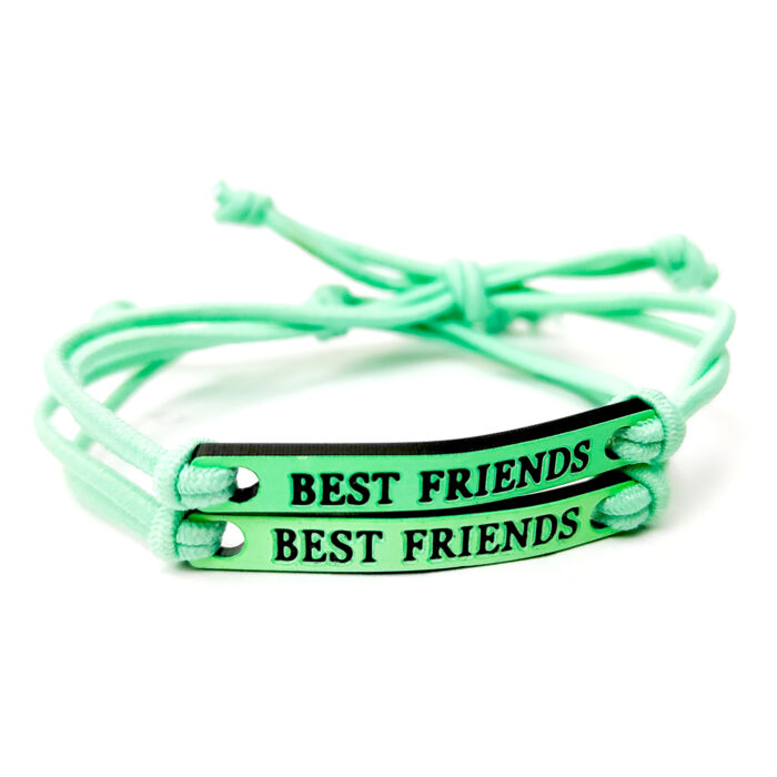 Best Friends (Legjobb Barátok) páros szövet karkötő, zöld