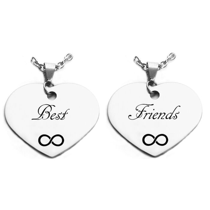 Best Friends végtelen páros szívmedál láncra, vagy kulcstartóra  (többféle)
