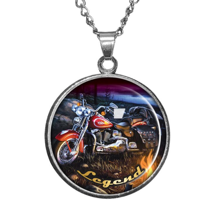 CARSTON Elegant Harley Legend medál lánccal vagy kulcstartóval, ezüst vagy arany színben