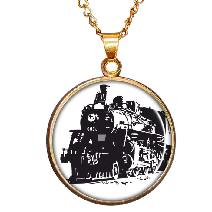 CARSTON Elegant Mozdony medál lánccal vagy kulcstartóval, ezüst vagy arany színben