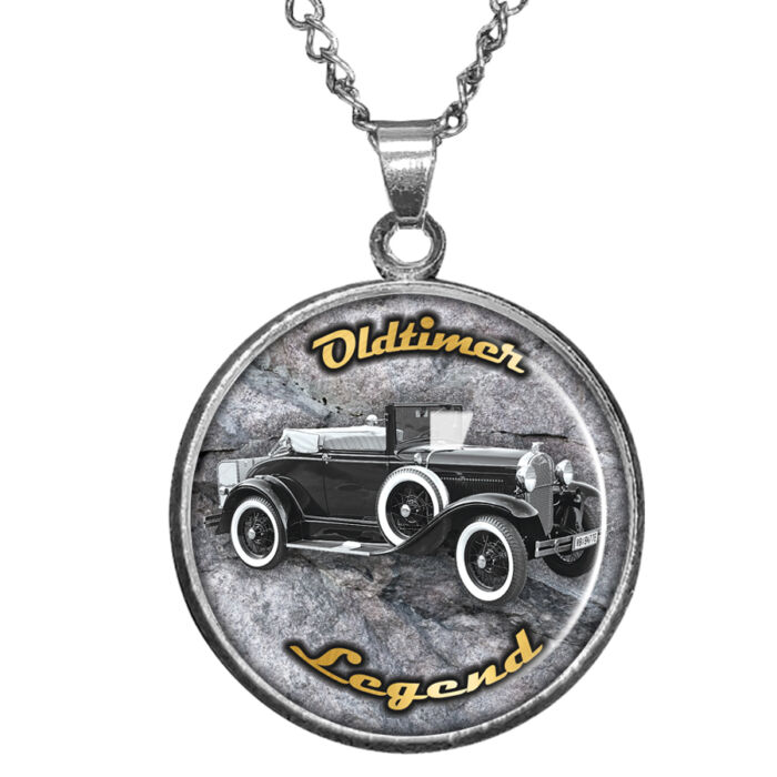 CARSTON Elegant Oldtimer Ford medál lánccal vagy kulcstartóval, ezüst vagy arany színben