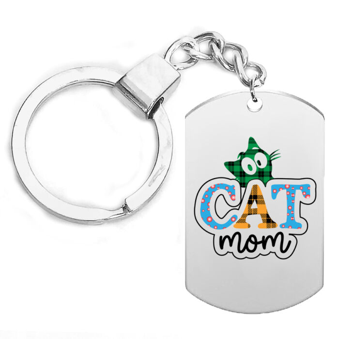 Cat Mom kulcstartó több színben és formátumban