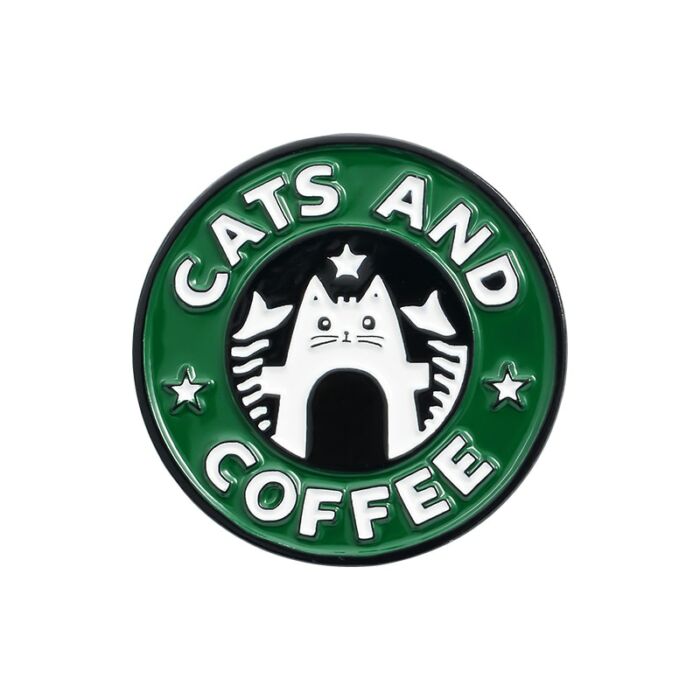 'Cats and coffee' kitűző