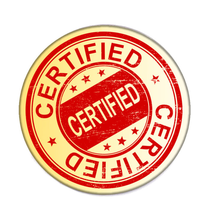 Certified kitűző
