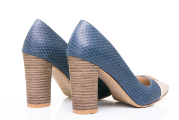 Claudio Dessi kék bőr magassarkú női cipő