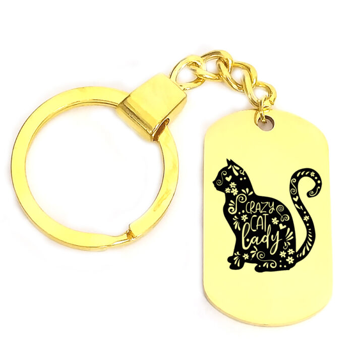 Crazy Cat Lady kulcstartó, választható több formában és színben