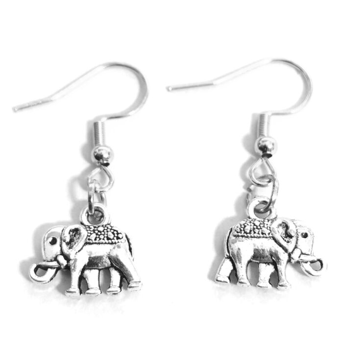 Elefántos (2) fülbevaló, választható arany vagy ezüst színű akasztóval