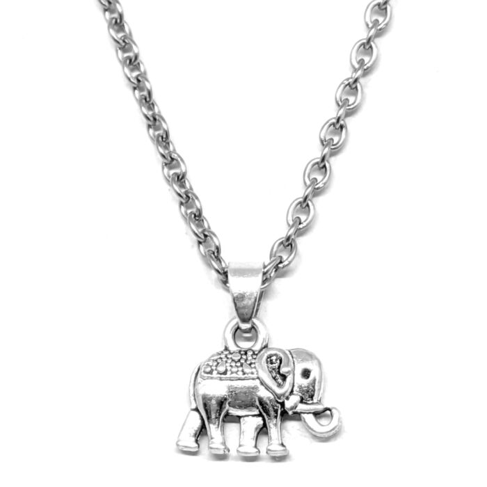 Elefántos (2) medál, választható arany vagy ezüst színű acél lánccal vagy bőr lánccal