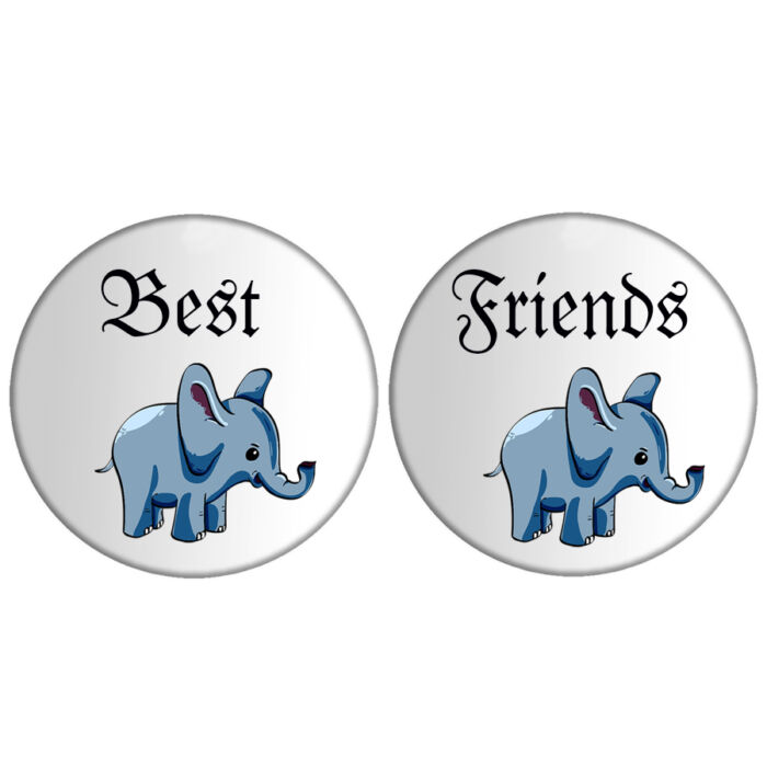 Elefántos páros Best Friends kitűző