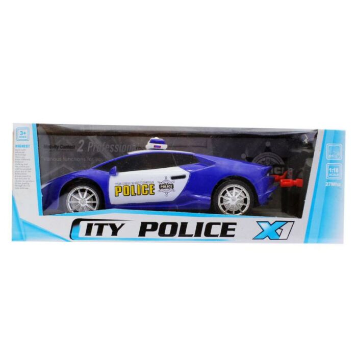 Elektromos rendőrautó, hanggal+fénnyel, 23x10 cm, dobozos