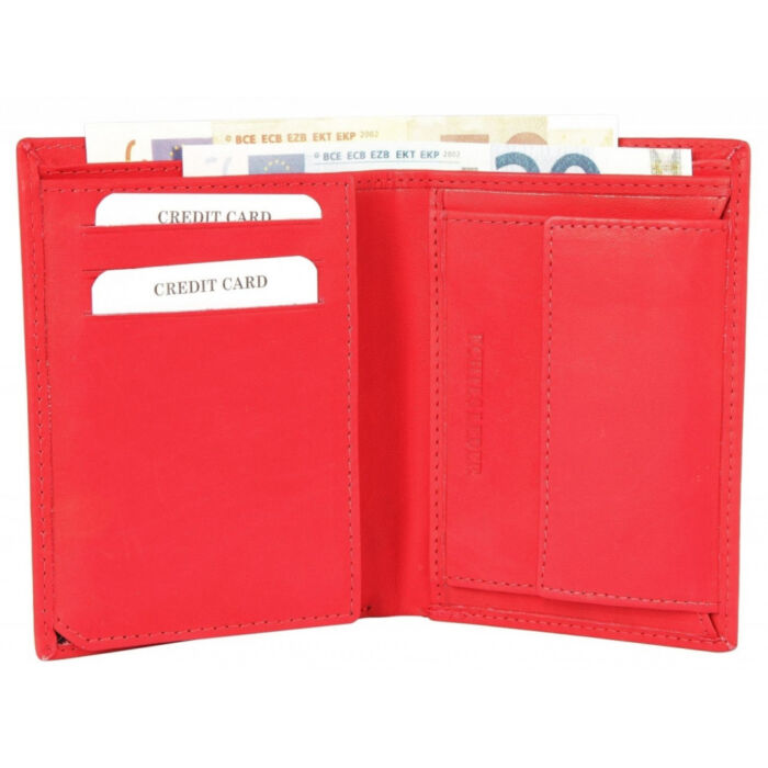 Excellanc női bőr pénztárca, piros (9x12 cm)