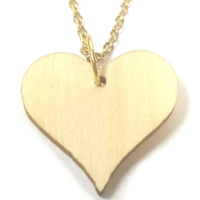 Fa szív (2 cm) medál lánccal vagy kulcstartóval