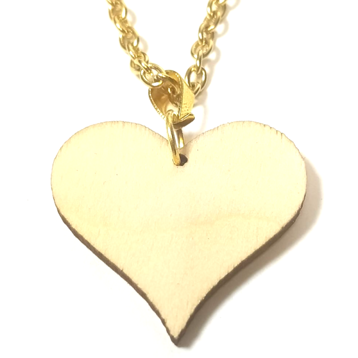 Fa szív (3 cm) medál lánccal vagy kulcstartóval