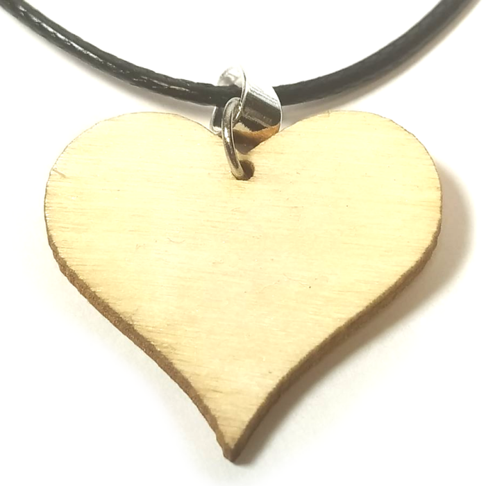 Fa szív (3 cm) medál lánccal vagy kulcstartóval