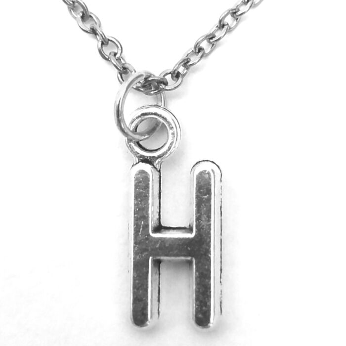 H Betű medál lánccal vagy kulcstartóval
