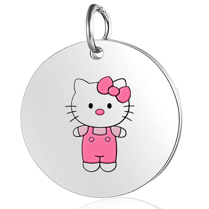 Hello Kitty feliratozható medál lánccal vagy kulcstartóval (többféle)