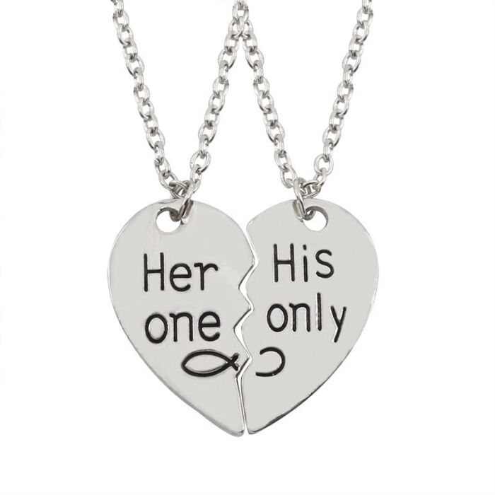 'Her one, His only' páros nyaklánc, ezüst színű