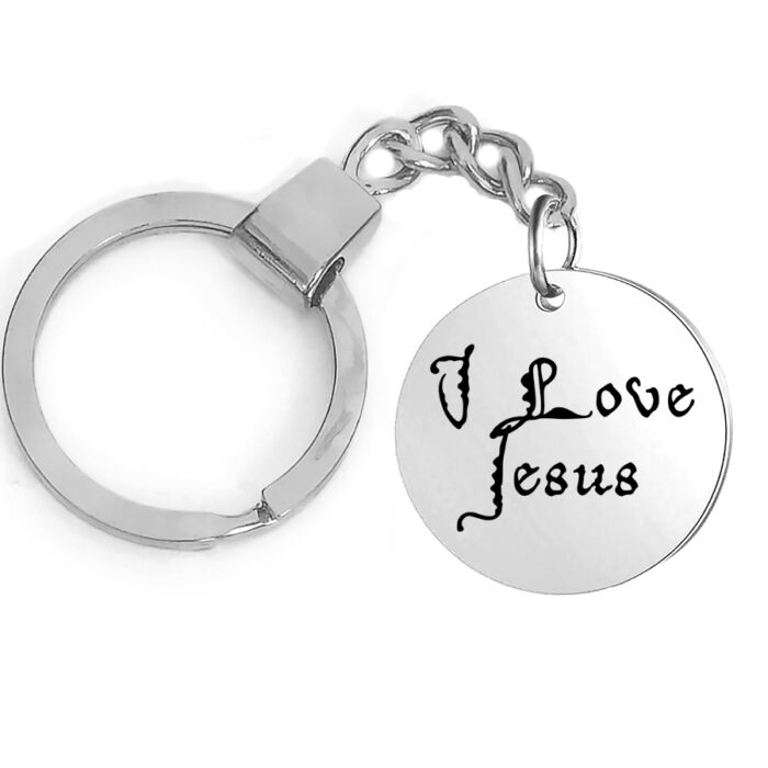 I love Jesus kulcstartó, választható több formában és színben