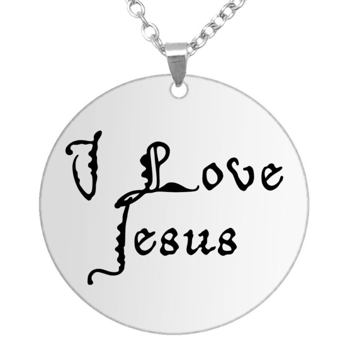 I love Jesus medál lánccal, választható több formában és színben