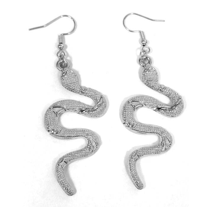 Kígyós fülbevaló (2), választható arany vagy ezüst színű akasztóval
