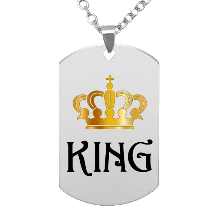 King medál lánccal, választható több formában és színben