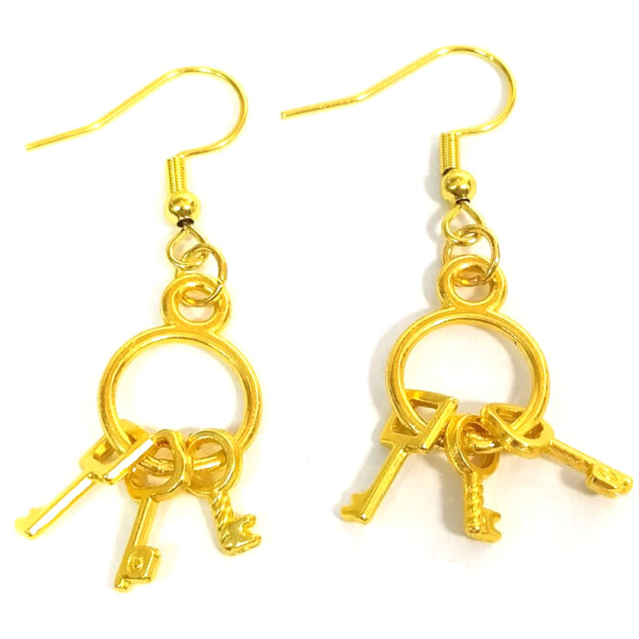 Kulcscsomó (2) fülbevaló, választható arany vagy ezüst színű akasztóval