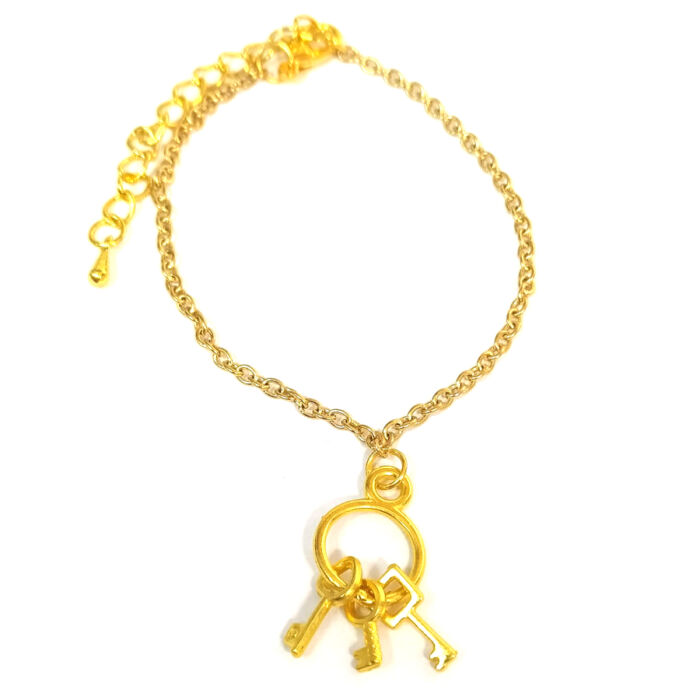 Kulcscsomó (2) karkötő charmmal, arany vagy ezüst színben