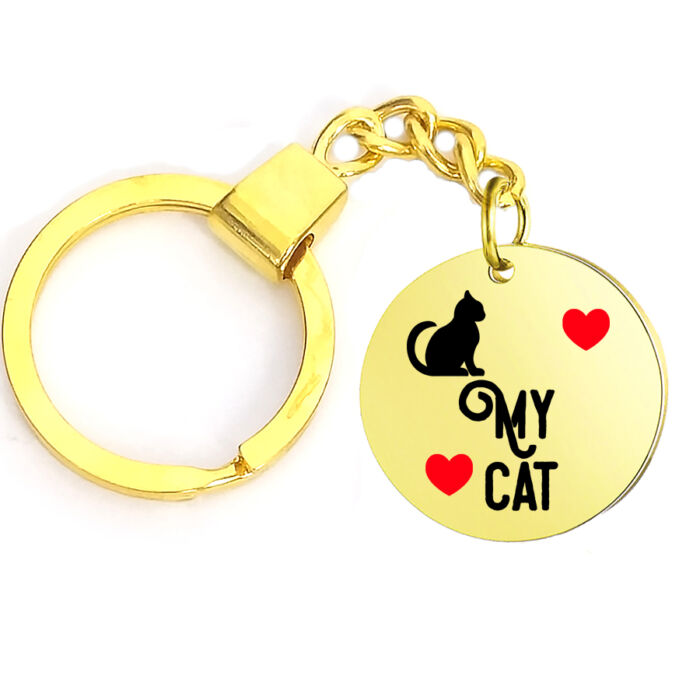 Love my Cat kulcstartó, választható több formában és színben
