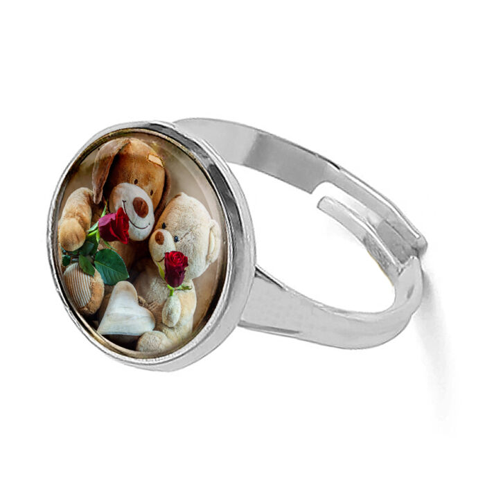 Maci Love gyűrű, ezüst színben (állítható méret)