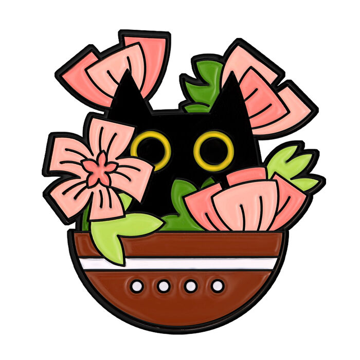 Macskanövény virágokkal kitűző