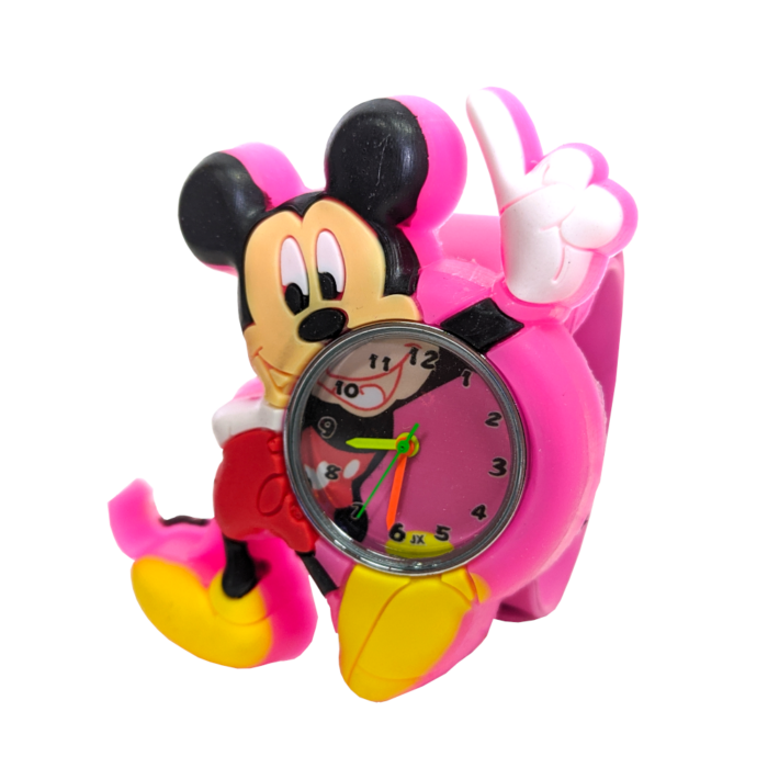 Mickey egér gyermek óra pink, "csattanó" szíjjal