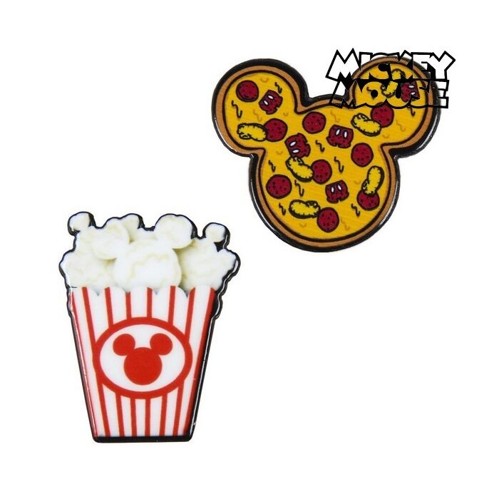 Mickey Mouse-Popcorn dupla kitűző, táskára, pénztárcára, dzsekire, 4 cm (2 db-os)