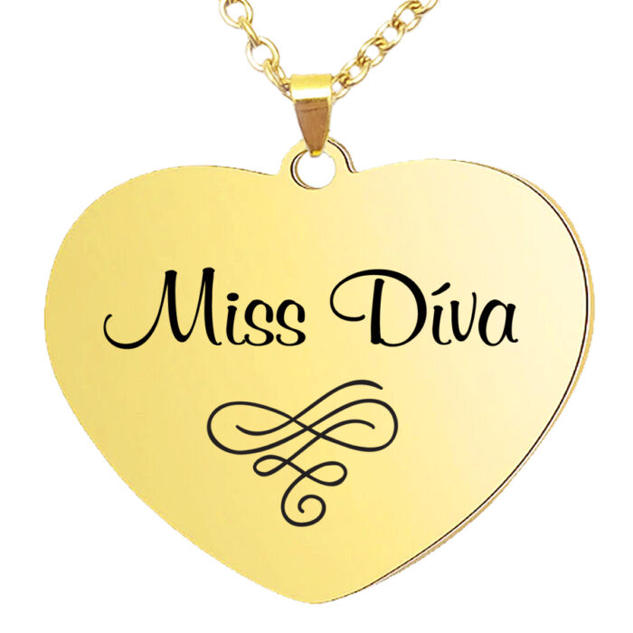 Miss Díva medál lánccal, választható több formában és színben
